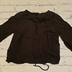 NWT Lace-up V-neck Blouse